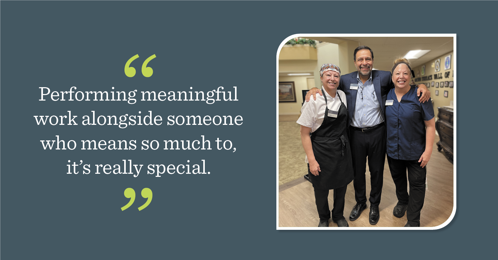 Sisters Patti and Lynn LePage at Holiday Orchid Terrace in St. Louis discuss Atria’s employee referral bonus and what it’s like working together